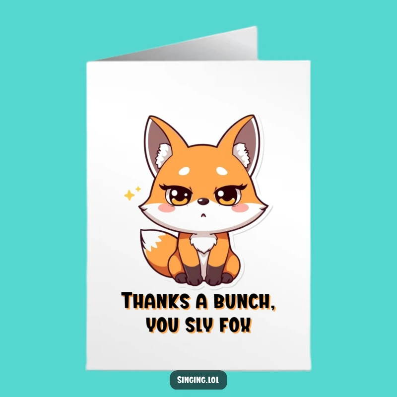 Free Printable Funny Thank You Card: Fox High Note Gratitude