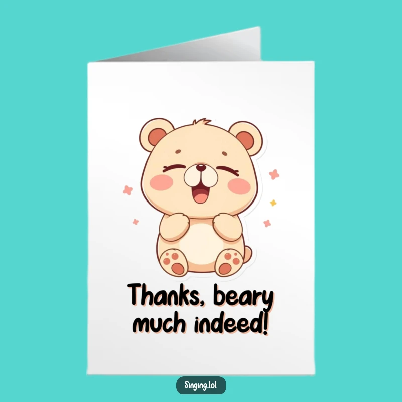 Free Printable Thank You Card: Content Bear Hum - Sweet & Funny DIY Gift
