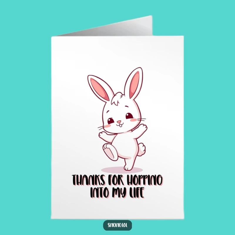 Free Printable Thank You Bunny Card: Fun Tapping Design, Downloadable DIY Gift Greeting