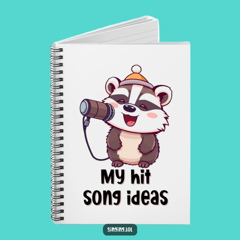 Funny Badger Rockstar Notebook: Write Your Own Hit Song!