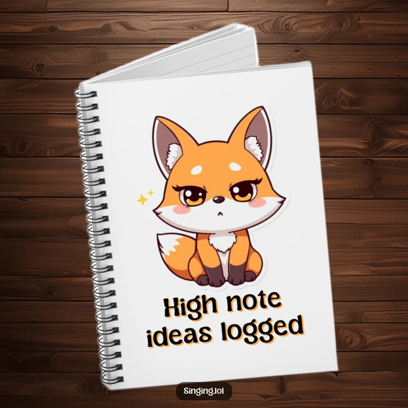 Funny Fox Opera Singer Notebook: A surprised fox hits a high note, ideal for jotting down dramatic ideas and creative thoughts.