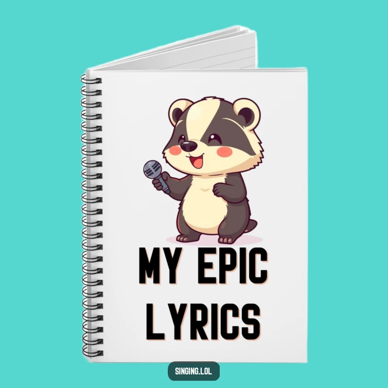 Funny Giggle Badger Microphone Notebook: Jot Down Jokes with Humor, Great Gift