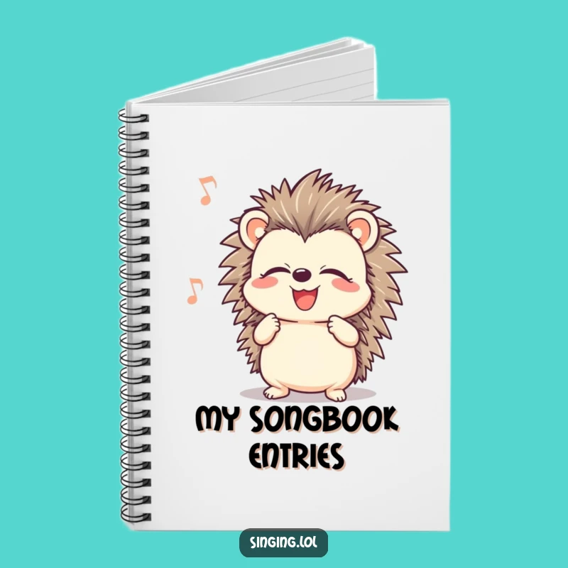 Funny Hedgehog Notebook: Singing Character Journal, Musical Writing Gift