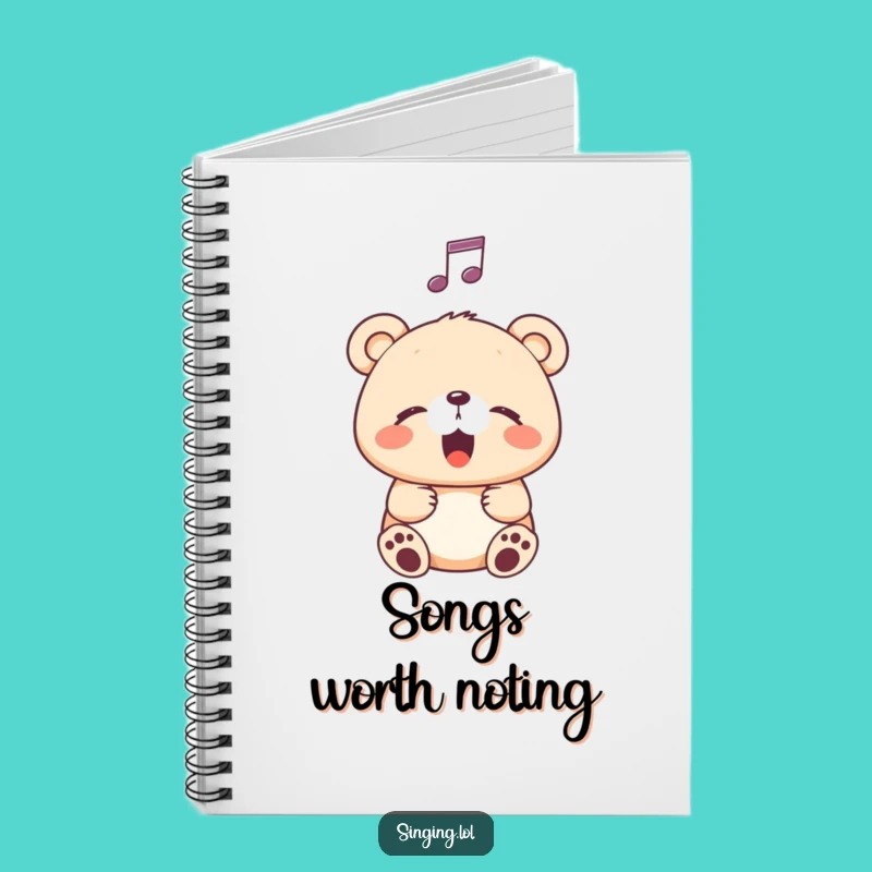 Funny Singing Bear Cub Notebook: Compose Your Thoughts with Musical Flair
