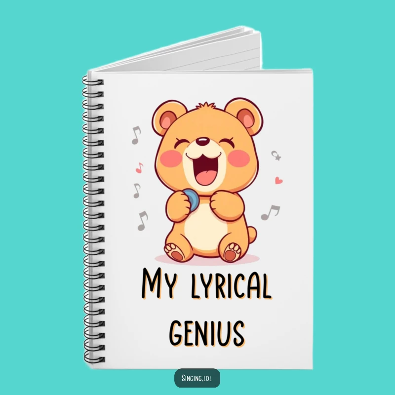 Funny Singing Bear Cub Notebook: Hilarious Journal for Songwriters and Music Lovers