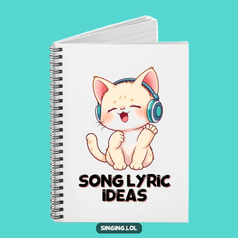 Funny Singing Kitten Notebook - Adorable Music Journal, Perfect Creative Funny Gift!