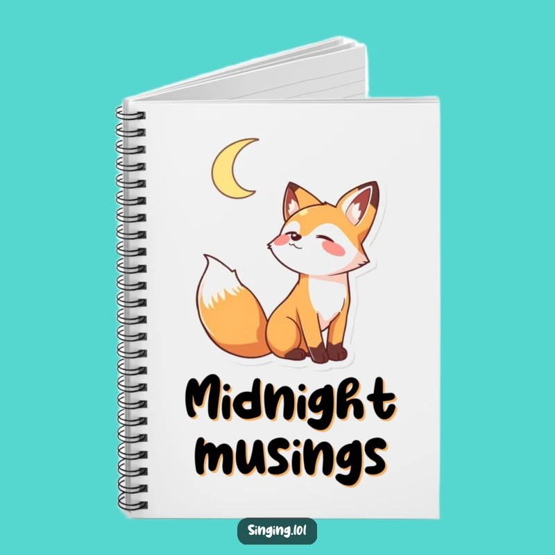Funny Howling Fox Notebook - Playful Moon Journal, Perfect Creative Funny Gift!