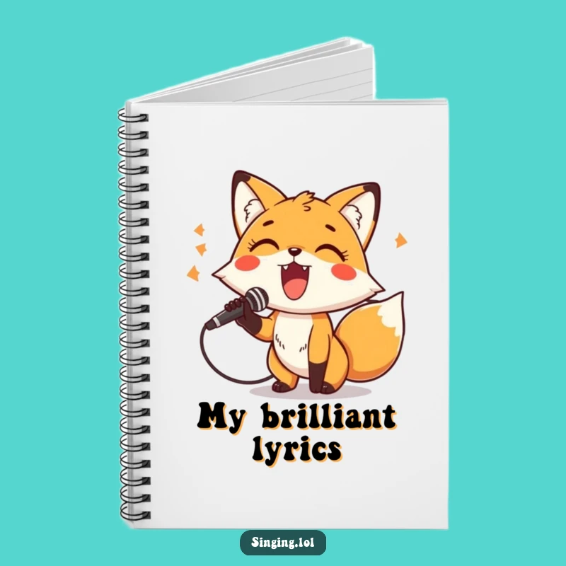 Funny Fox Singer Notebook: Write Your Hit Song with Style