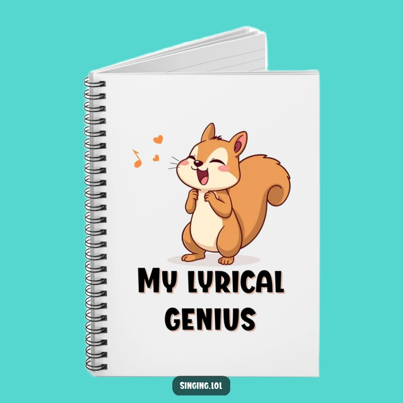 Funny Determined Squirrel Singer Notebook - Jot Down Melodies
