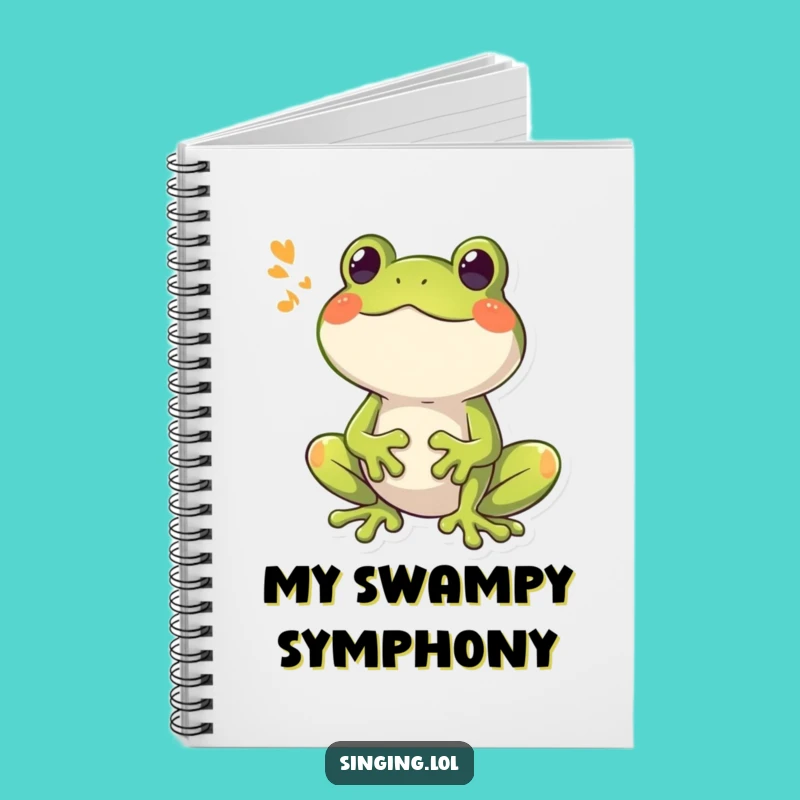 Funny Frog Croaking Notebook - Jot Down Tunes with Booming Style