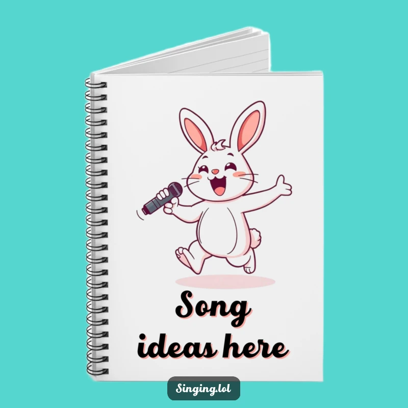 Funny Cheerful Bunny Singer Notebook - Songwriting & Doodles