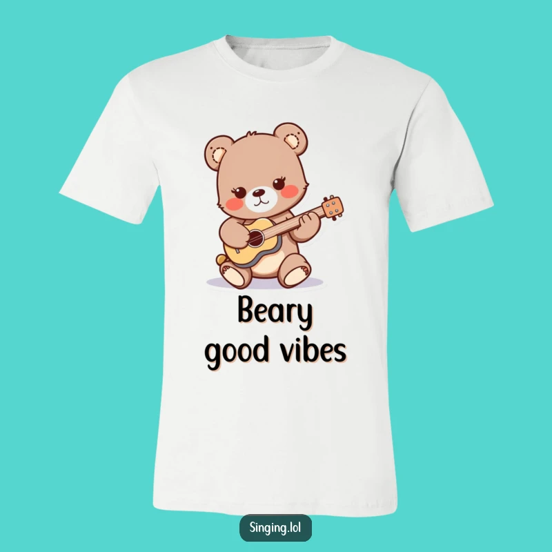 Funny Bear Cub Guitar T-Shirt: Rock Your Style with Adorable Humor!