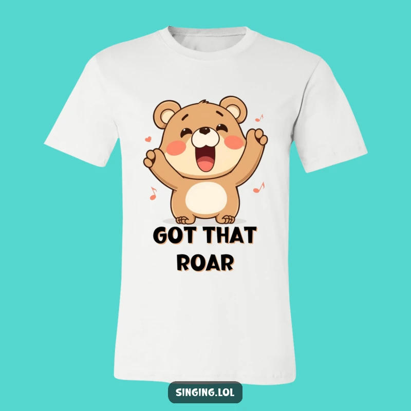 Funny Bear Performance T-Shirt: Hilarious Graphic Tee for Joyful Singers and Music Fanatics