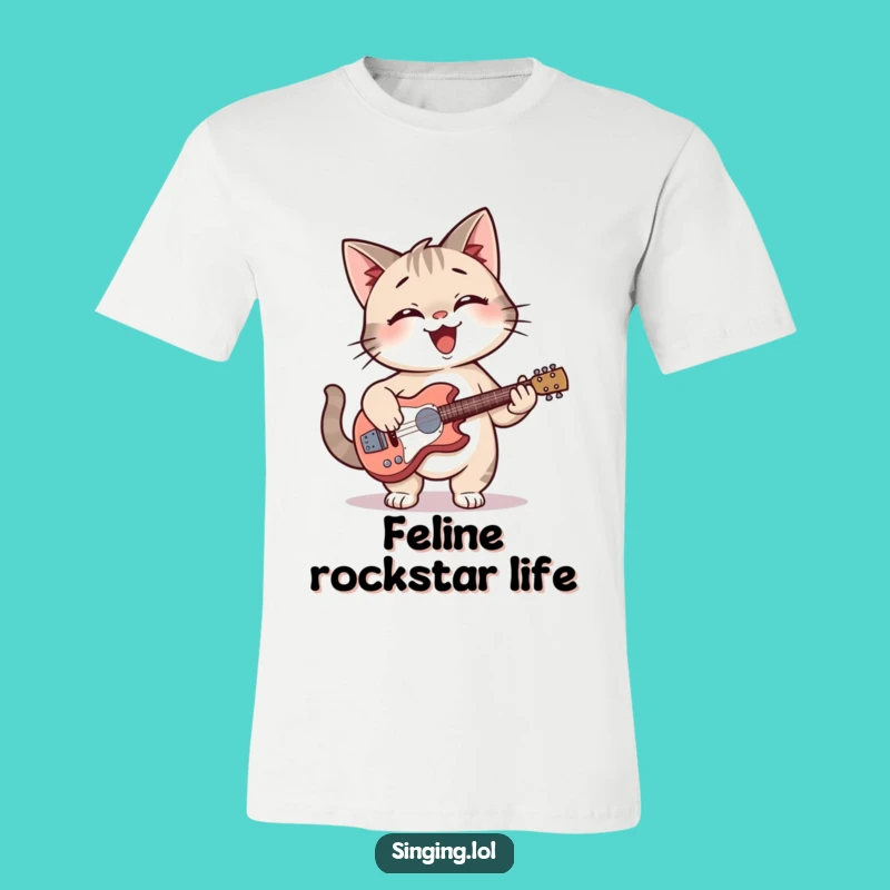 Funny Cat Guitar T-Shirt: Cool Character Art, Perfect Gift!