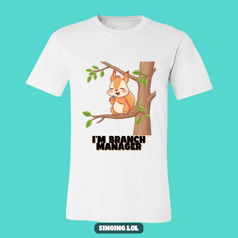 Funny Happy Squirrel Serenade T-Shirt: Woodland Character Tee, Perfect Funny Gift