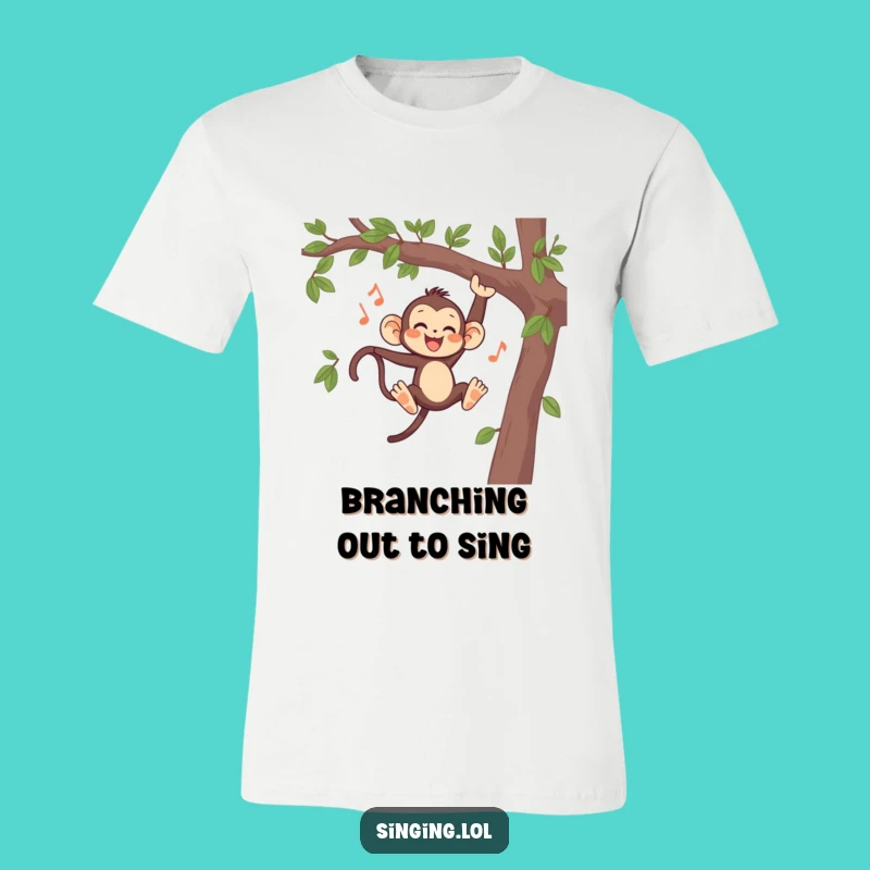 Funny Monkey Swinging and Singing T-Shirt - Hilarious Jungle Tune Apparel