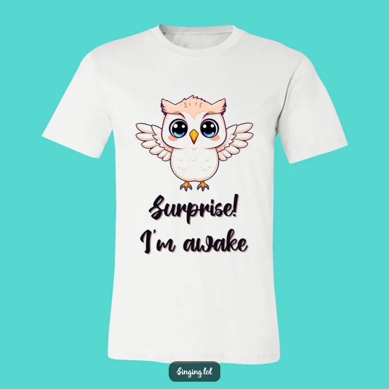 Funny Surprised Owl T-Shirt: Expressive Wings, Unique Funny Gift