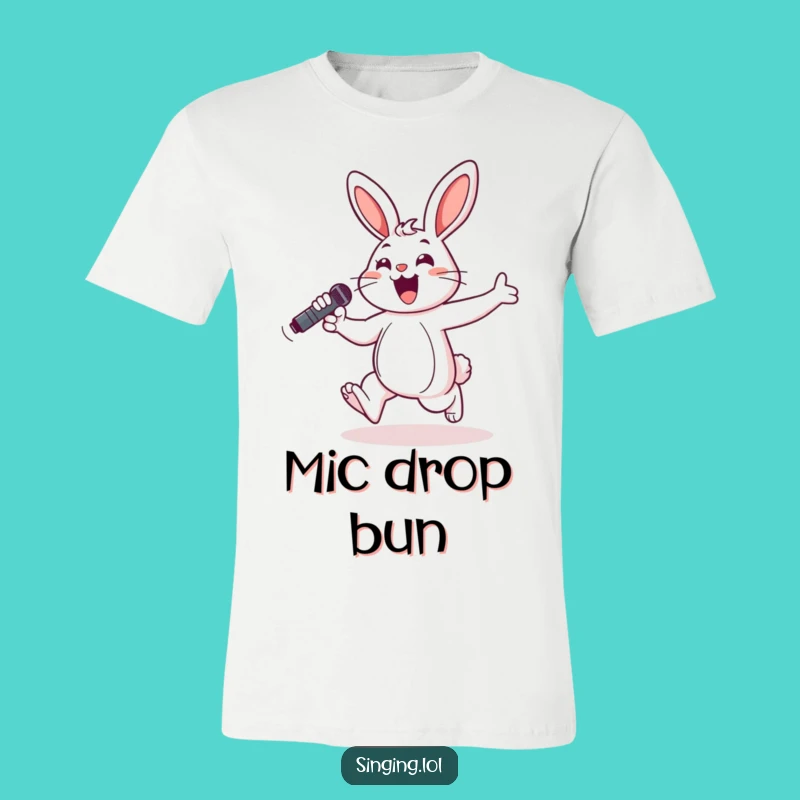 Funny Cheerful Bunny Rocker T-Shirt - Unleash Your Inner Star