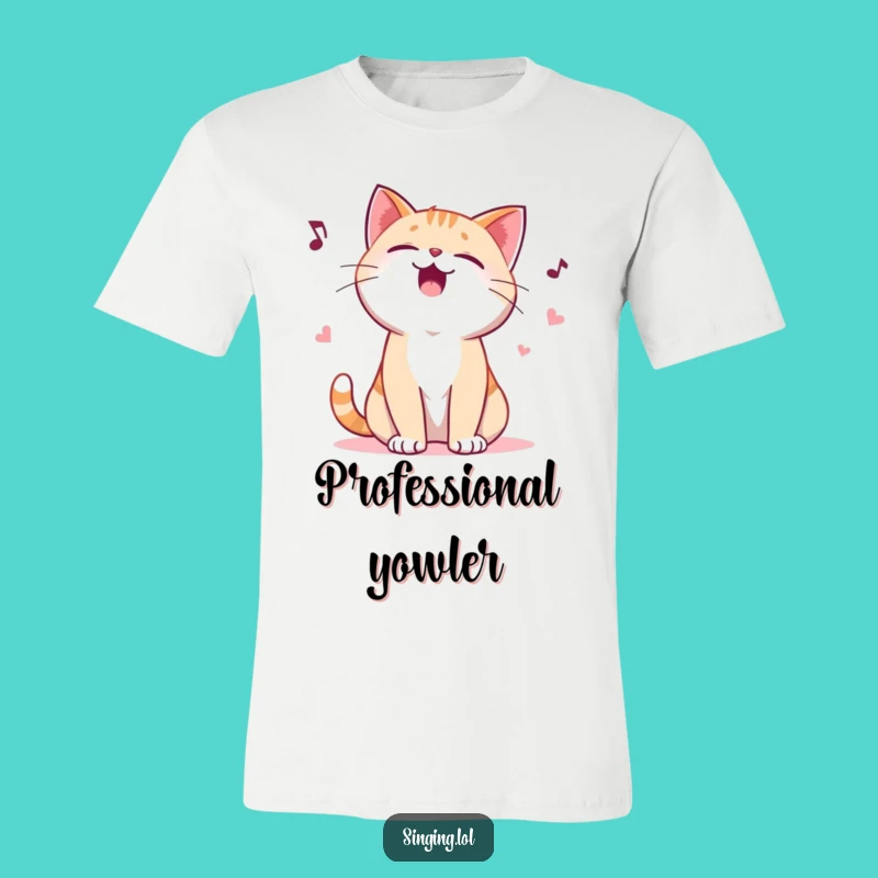 Funny Giggling Cat Yodeling T-Shirt - Comical Cat Character Apparel Gift