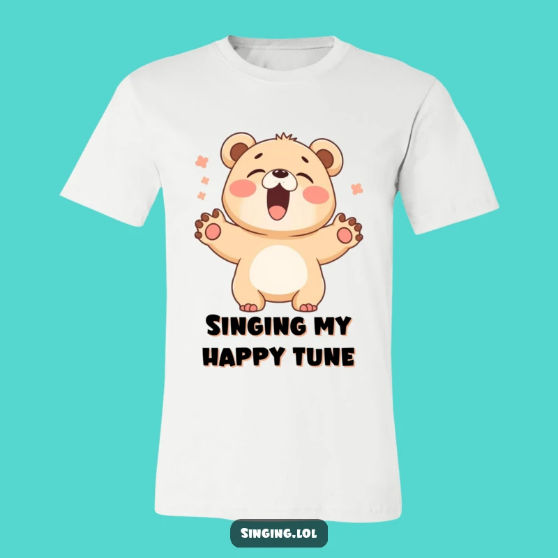 Funny Bear Cub Singer T-Shirt - Roar with Laughter