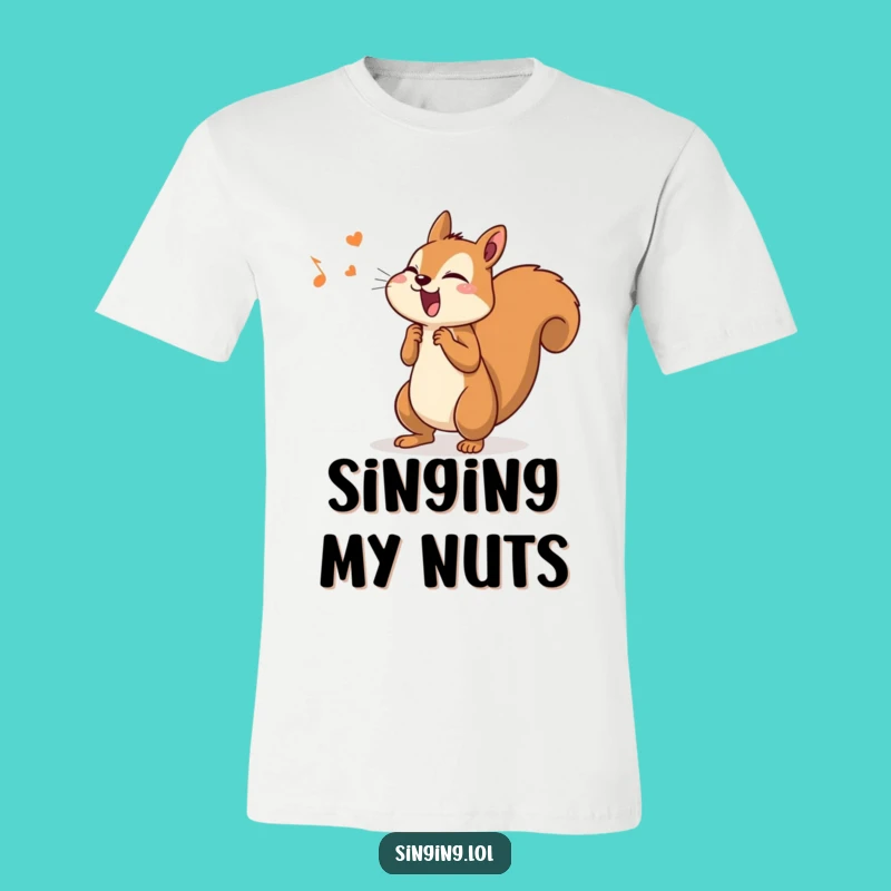 Funny Determined Squirrel Singer Tee - Expressive Woodland Tee