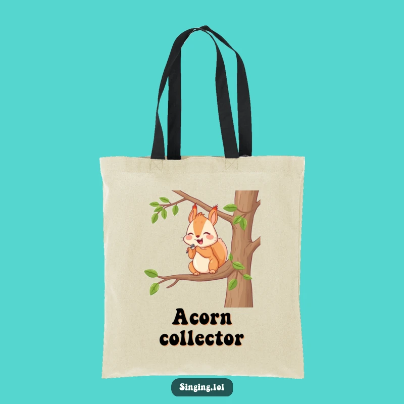 Funny Happy Squirrel Serenade Tote Bag: Durable Nature Bag, Perfect Funny Gift