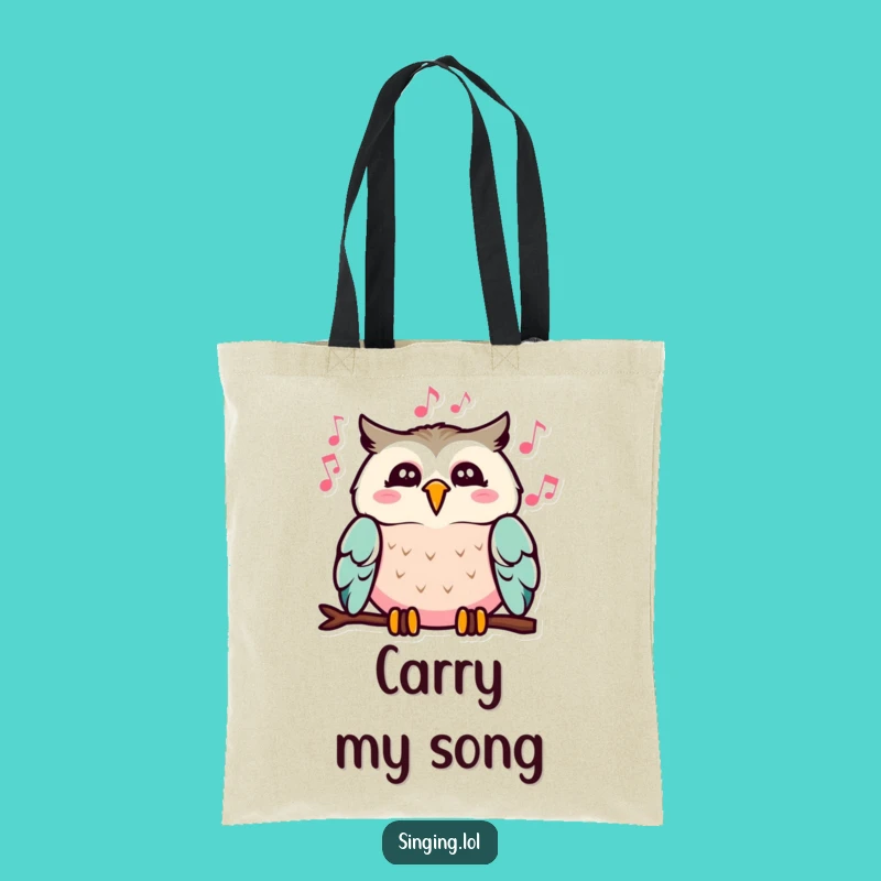 Funny Singing Owl Tote Bag: Cheerful Melody Carry-All, Ideal Funny Gift