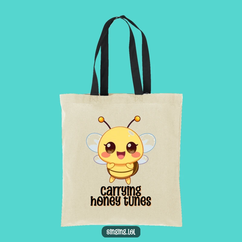 Funny Happy Bee Tote Bag: Carry Your Tune, Chic Funny Gift