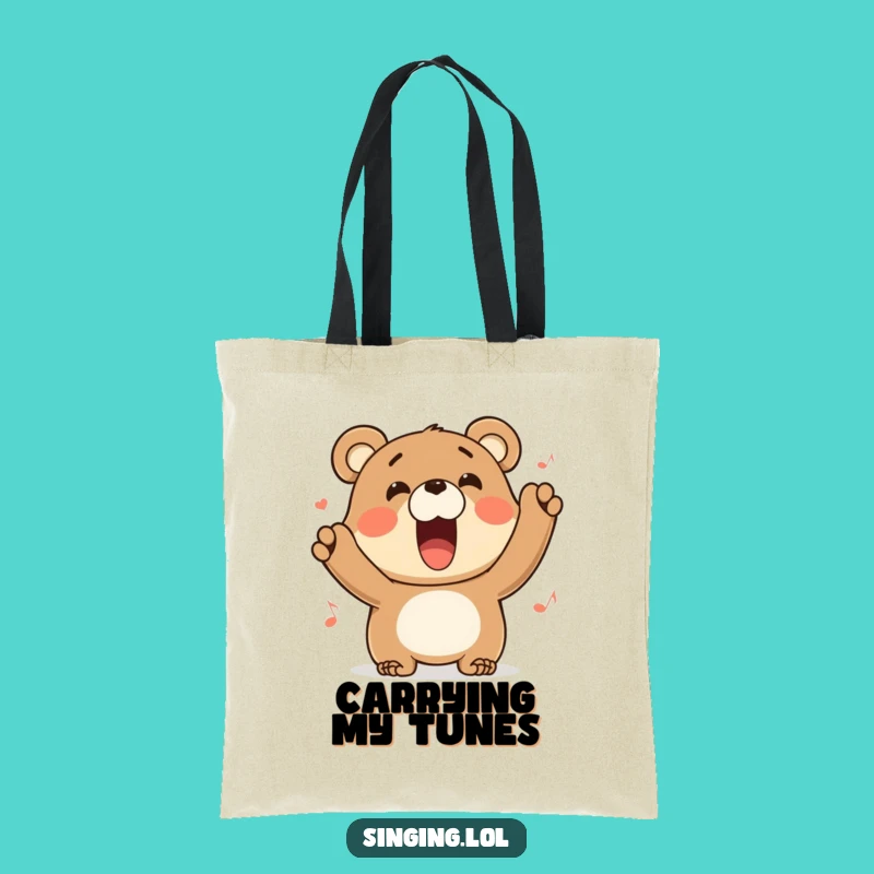 Funny Bear Tote Bag: Carry Your Tunes and Laughs in This Hilarious Singing Accessory