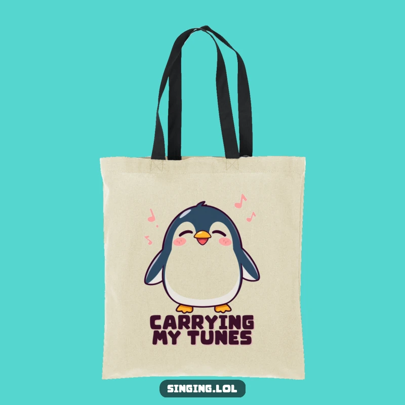 Funny Penguin Singing Tote Bag - Carry Your Tunes with Waddling Charm