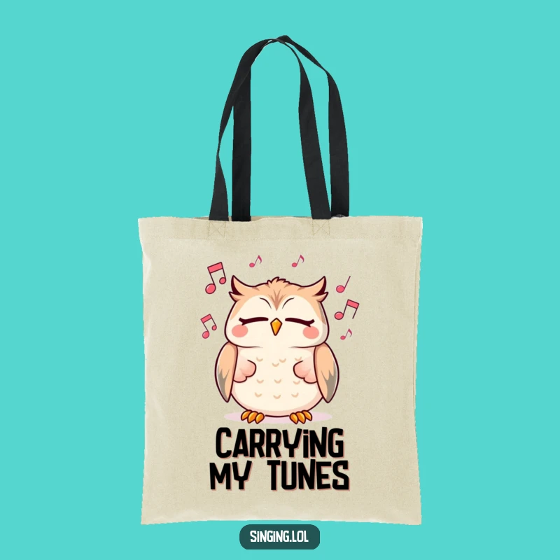 Funny Owl Tote Bag: Singing Character, practical and a melodious funny gift.