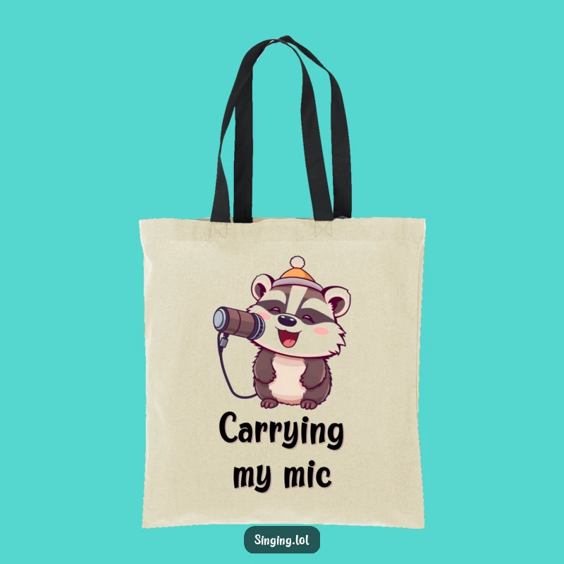 Funny Badger Rockstar Tote Bag: Carry Your Tunes in Style!