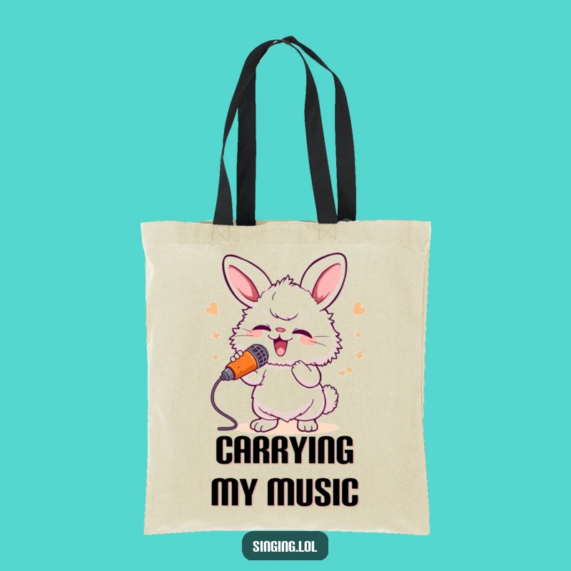 Funny Bunny Singer Tote Bag - Carry Your Tunes with Style