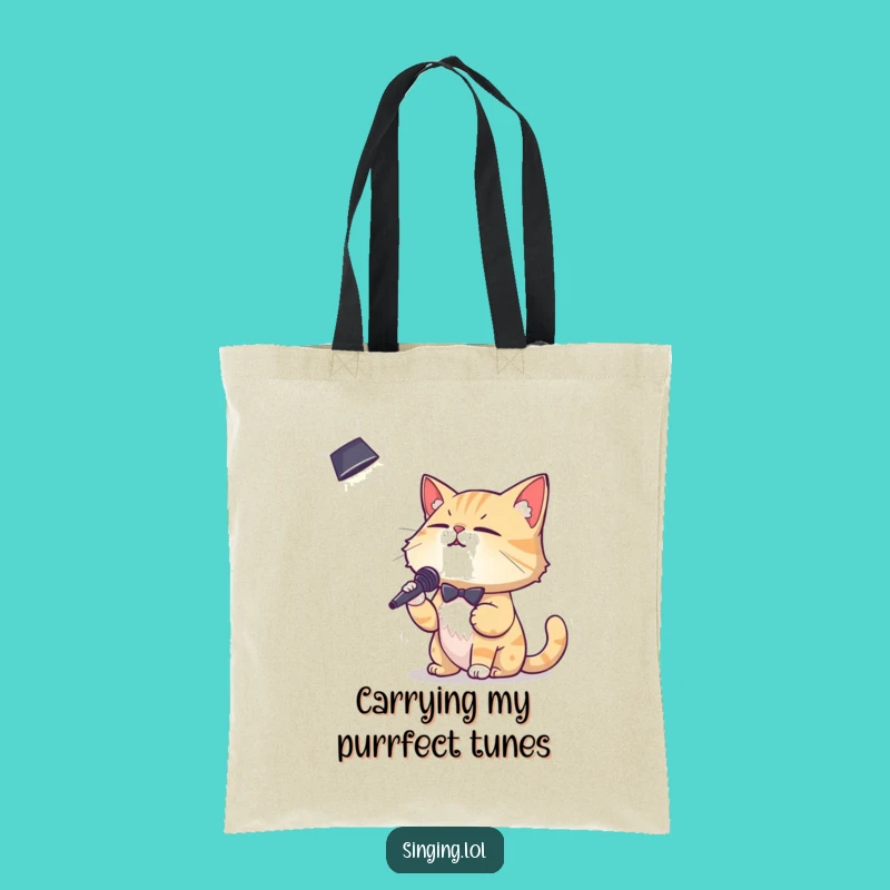 Funny Crooning Cat Tote Bag: A Stylish and Hilarious Accessory for Music-Loving Felines