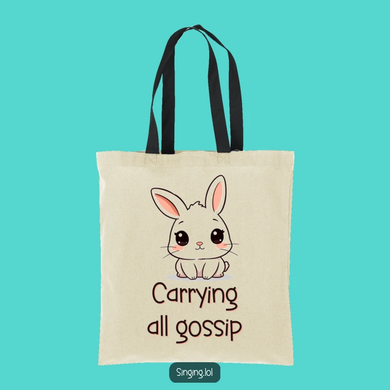 Funny Curious Rabbit Tote Bag: Carry Your Secrets, Chic Funny Gift