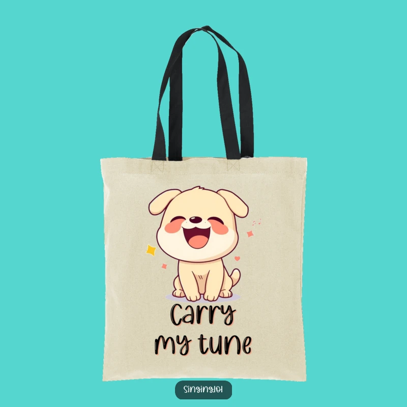 Funny Dog Howling Tote Bag - Carry Your Canine's Silly Song