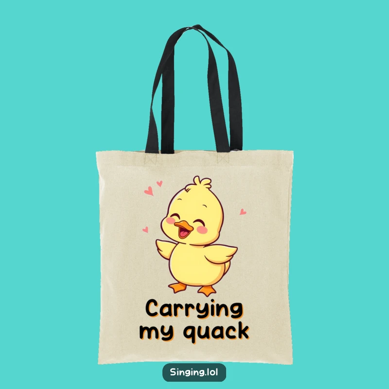 Funny Giggling Duckling Tote Bag - Stylish Quacking Bag for Everyday Fun
