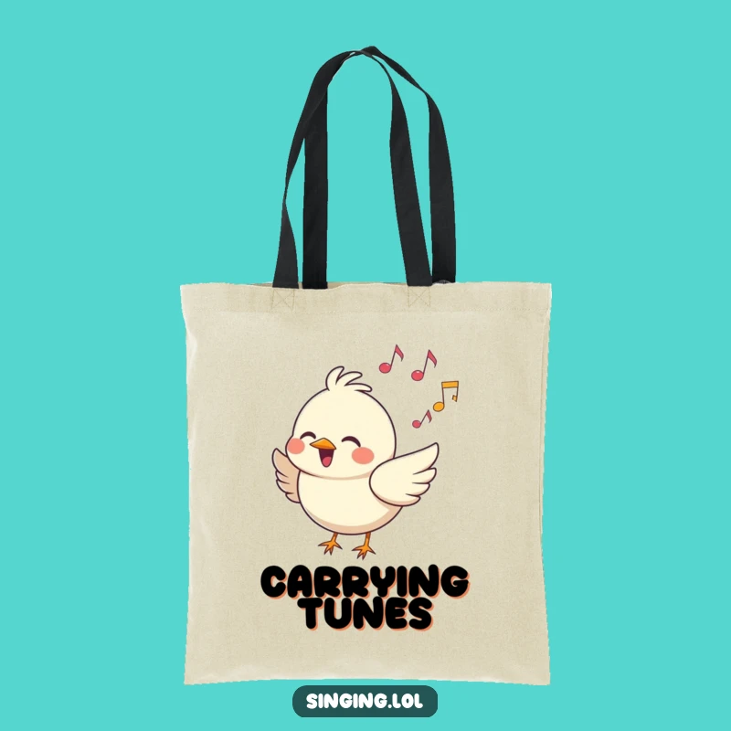 Funny Happy Bird Singing Tote Bag: Durable Bag, Perfect Funny Gift for Melodies