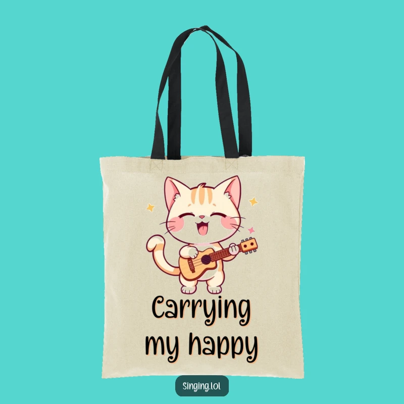 Funny Kitten Solo Tote Bag: Carry Your Tunes and Treasures with a Wagging Tail