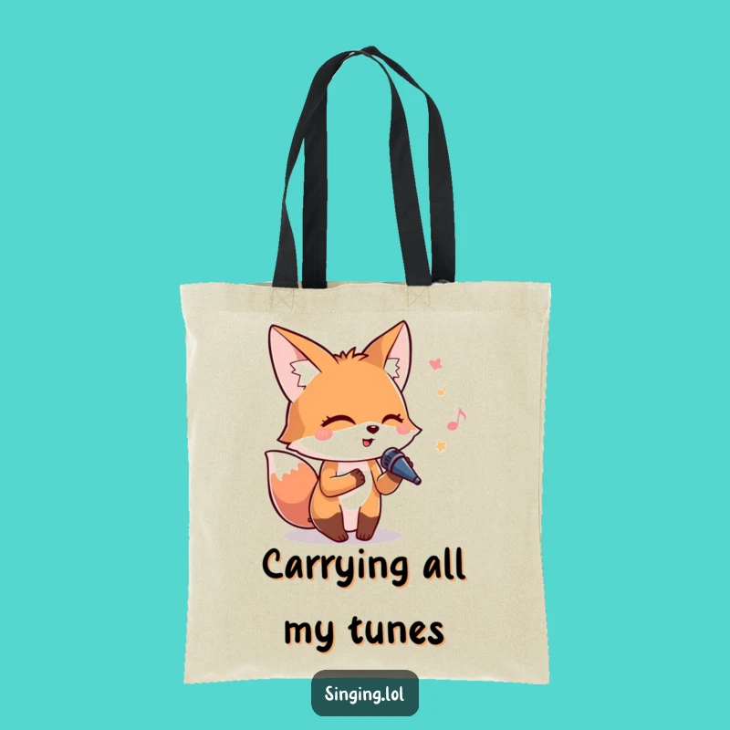 Funny Music Fox Tote Bag: Carry Your Tunes in Style, A Hilarious Gift Accessory
