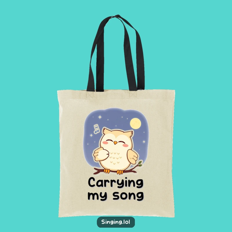 Funny Owl Moon Serenade Tote - Carry Your Nighttime Tunes