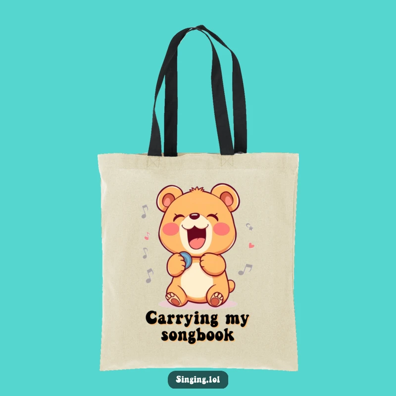 Funny Singing Bear Cub Tote Bag: A Stylish and Hilarious Accessory for the Melodious