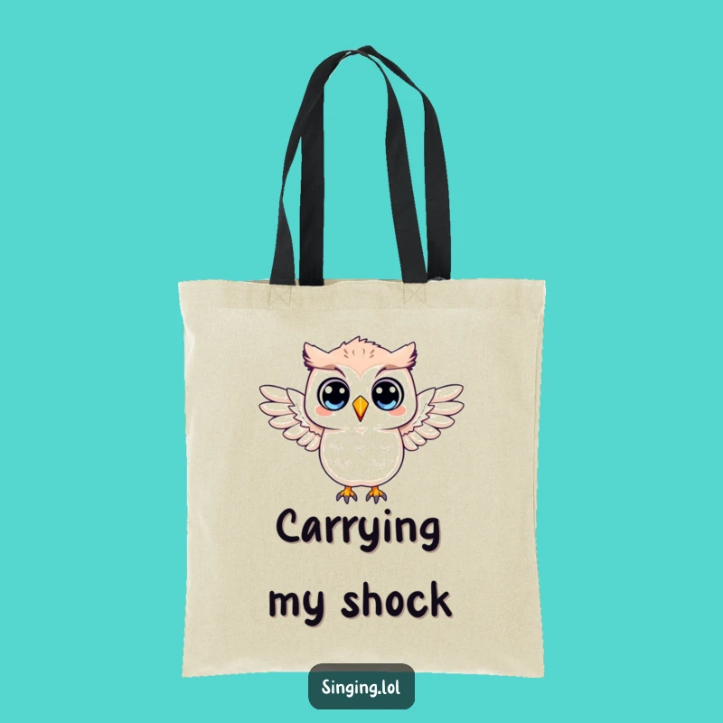 Funny Surprised Owl Tote Bag: Carry Your Astonishment, Chic Funny Gift