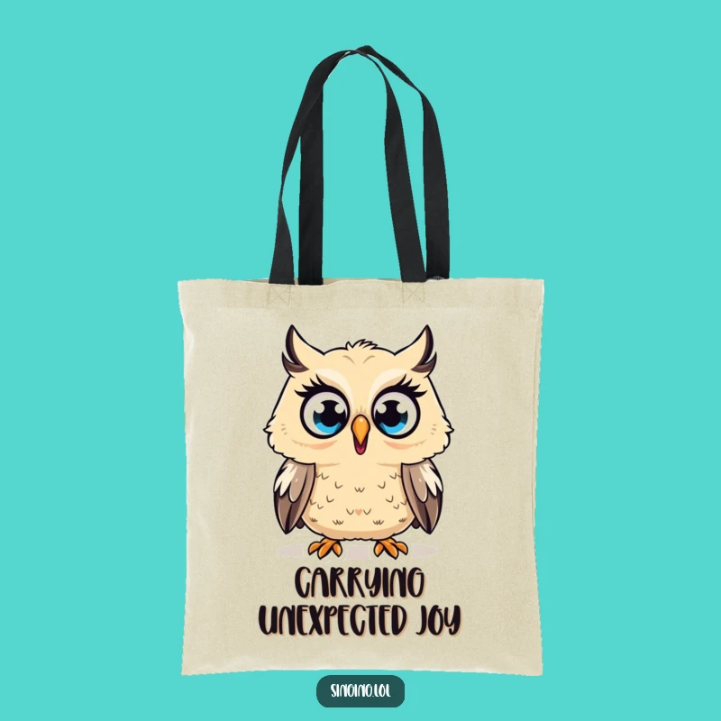 Funny Surprised Owl Tote: Carry Your Astonishment in Style