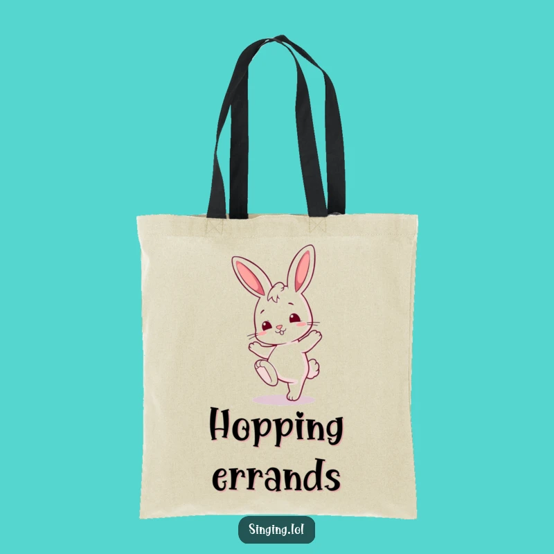 Funny Bunny Tapping Foot Tote Bag - Trendy Character Carry-All, Music Lover Gift
