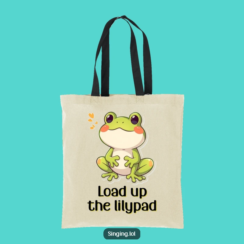 Funny Frog Croaking Tote Bag - Carry Your Tunes with Amphibian Charm