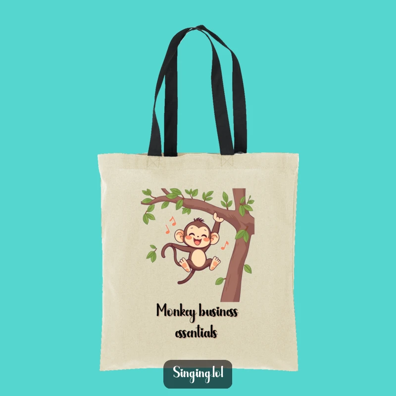 Funny Monkey Singing Tote Bag - Carry Your Tunes and Laughs in Style