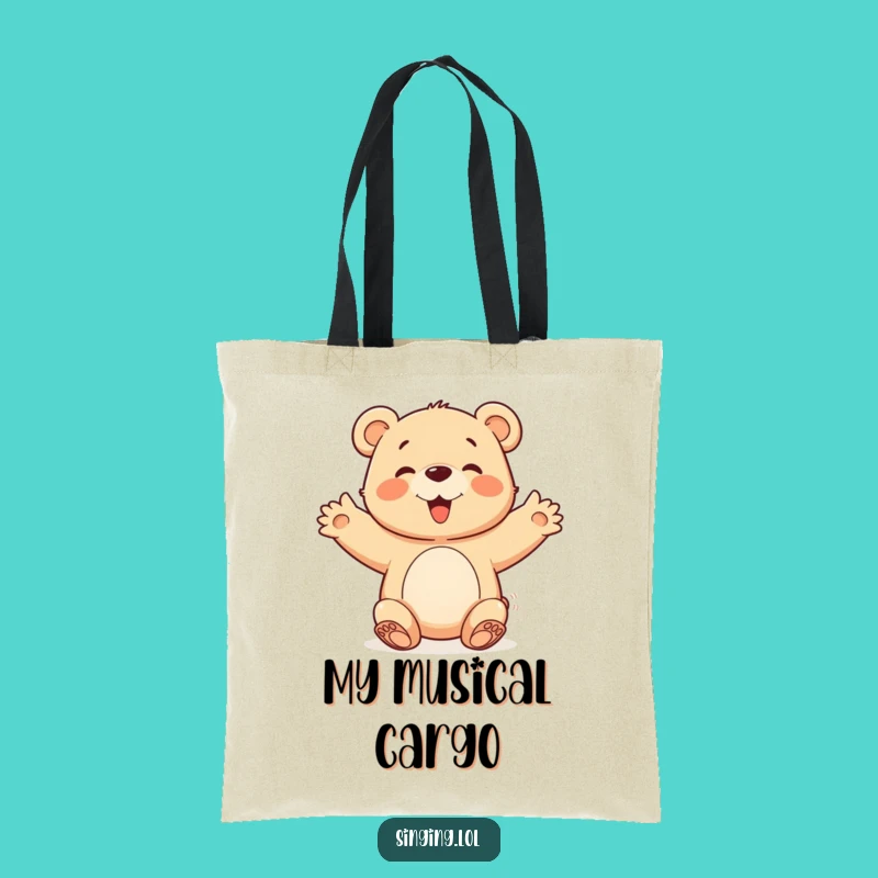 Funny Bear Cub Tote: Chorus Character Bag, Joyful Accessory Gift