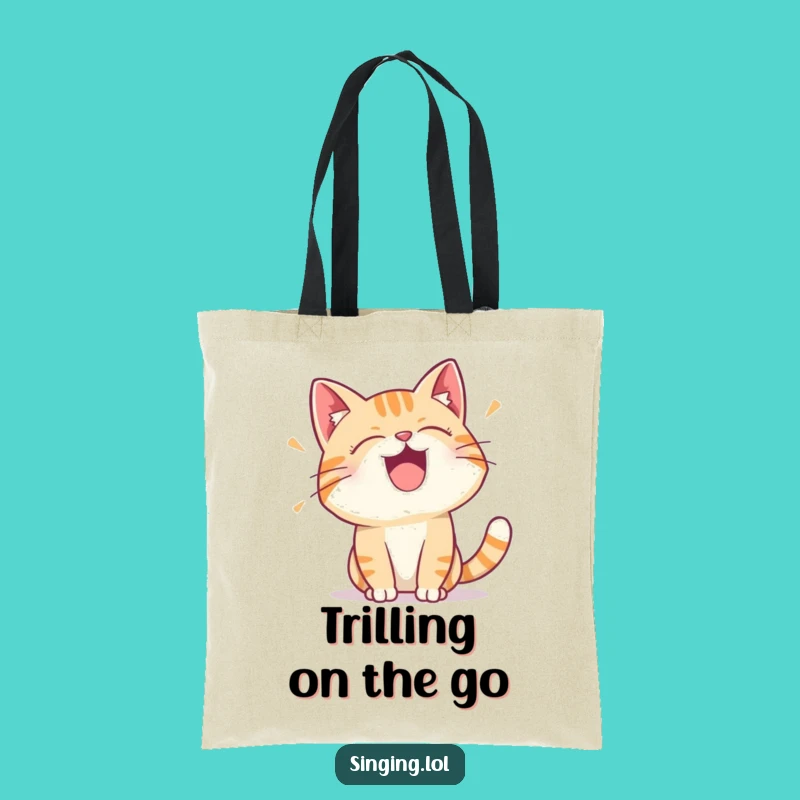 Funny Cat Trill Tote Bag - Carry Your Feline Friend's Song